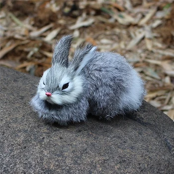 15Cm Mini Realus Mielas Pliušinis Triušių Kailių Tikroviška Gyvūnų Easter Bunny Modeliavimas Rabbit Žaislas Modelis Gimtadienio Dovana