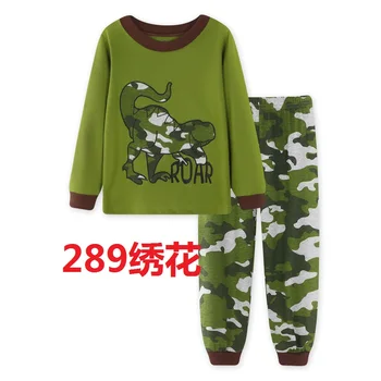2019 Vaikų drabužių Rinkiniai ilgomis rankovėmis Kūdikių berniukų pižama tinka Mergaitei tiktų Nustatyti sleepwear nustatyti medvilnės Mielas Dinozauras marškinėliai+kelnės