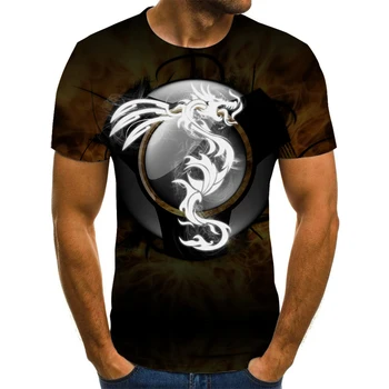 2020 Naujausias Wolf 3D Spausdinimo Gyvūnų Kietas Juokingi Marškinėliai Vyrams trumpomis Rankovėmis Vasarą Topai Marškinėliai Marškinėlius Vyrų Mados T-shirt Vyrai 6XL