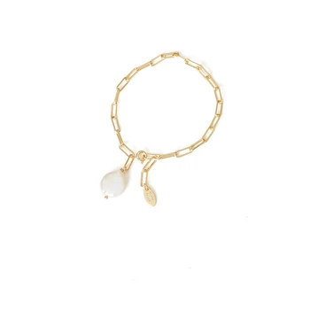 2021 Naujas Aukso Spalvos Nekilnojamojo Natūralūs Gėlo vandens Baroko Perlas Apyrankės Moterims Romantiška Fine Jewelry 23cm