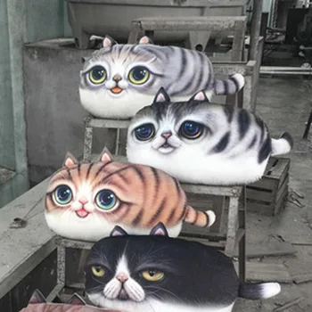 55x32 cm Dydžio 3D Cute Kačių atspalvį Pagalvėlė Kūrybos Animacinių filmų Sofa-lova, Biuro Plauko Pagalvę galima Skalbti Pagalvės