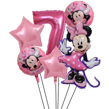 6pcs/Daug Disney Minnie Balionai Mickey Mouse Gimtadienio Dekoracijas, Baby Shower Dekoras Vaikų Žaislas Balionas Oro Globos Prekes