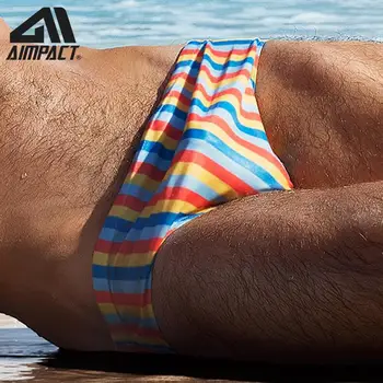 AIMPACT Vyrų Plaukti apatinės Kelnės Sexy Bikini Turizmo Atostogos maudymosi Kostiumėliai maudymosi kostiumėlį Plaukimo Trumpuoju Quick Dry su Raišteliu Juostele Vyrams