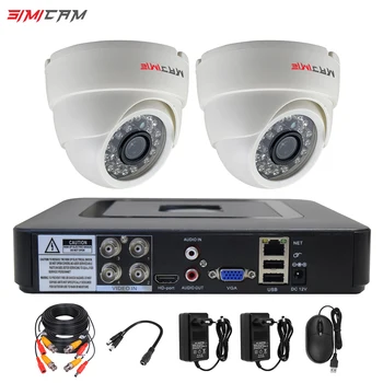 CCTV Saugumo kamerų Sistema, DVR 4CH 720P/1080P 2vnt HAINAUT Rinkinys Bullet Dome Naktinio Matymo Lauko, Patalpų BNC Vaizdo Stebėjimo Komplektas