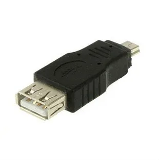 Nemokamai Shippping Black USB A į Mini-B Adapteris Keitiklis 5pin USB kabelis, MP3 MP4 Didmeninė 300pcs/daug