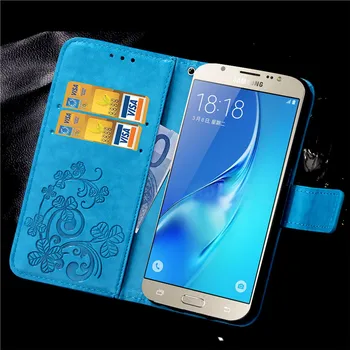 Padengti Samsung Galaxy J5 2016 Atveju Piniginės Odinės Šlepetės Stovi Padengti Silikono Bamperis Telefono Krepšys Case For Samsung J5 2016 J510