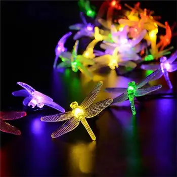 Saulės lempa LED String Juostelės Lauko Vandeniui Pasakų Saulės Stygos šviesos Jutiklis Sodo Kiemo Vejos Kieme Kalėdinė Dekoracija lempos