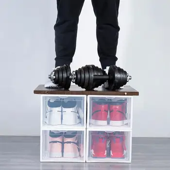 Skaidraus Plastiko Krepšinio Batų dėžės, Batų Spintelės Tvirtus Batus Konteinerių Namuose Laikyti Naudoti