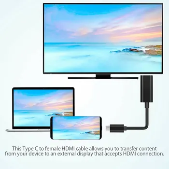 USB-C C Tipo Moterų HDMI Adapteris 3840x2160 60Hz 2.0 sąsaja 1.3 Alt režimas USB 3.1 Kabelis MHL Android 